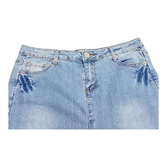 VTG Route 66 Original Clothing Co Denim Maxi Skirt 5/6 Light Wash Flared Panel - Picture 5 of 13